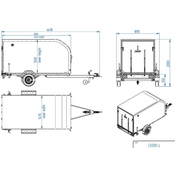 Tiki Skaphenger CV300-L Sandwich, med bladfjæring - Bilde 7