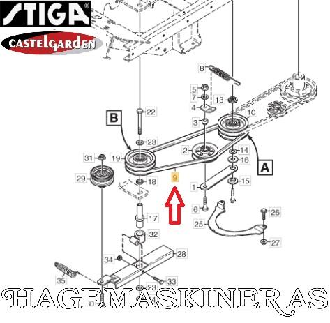 Stiga PTO drivreim, 1134-9098-01